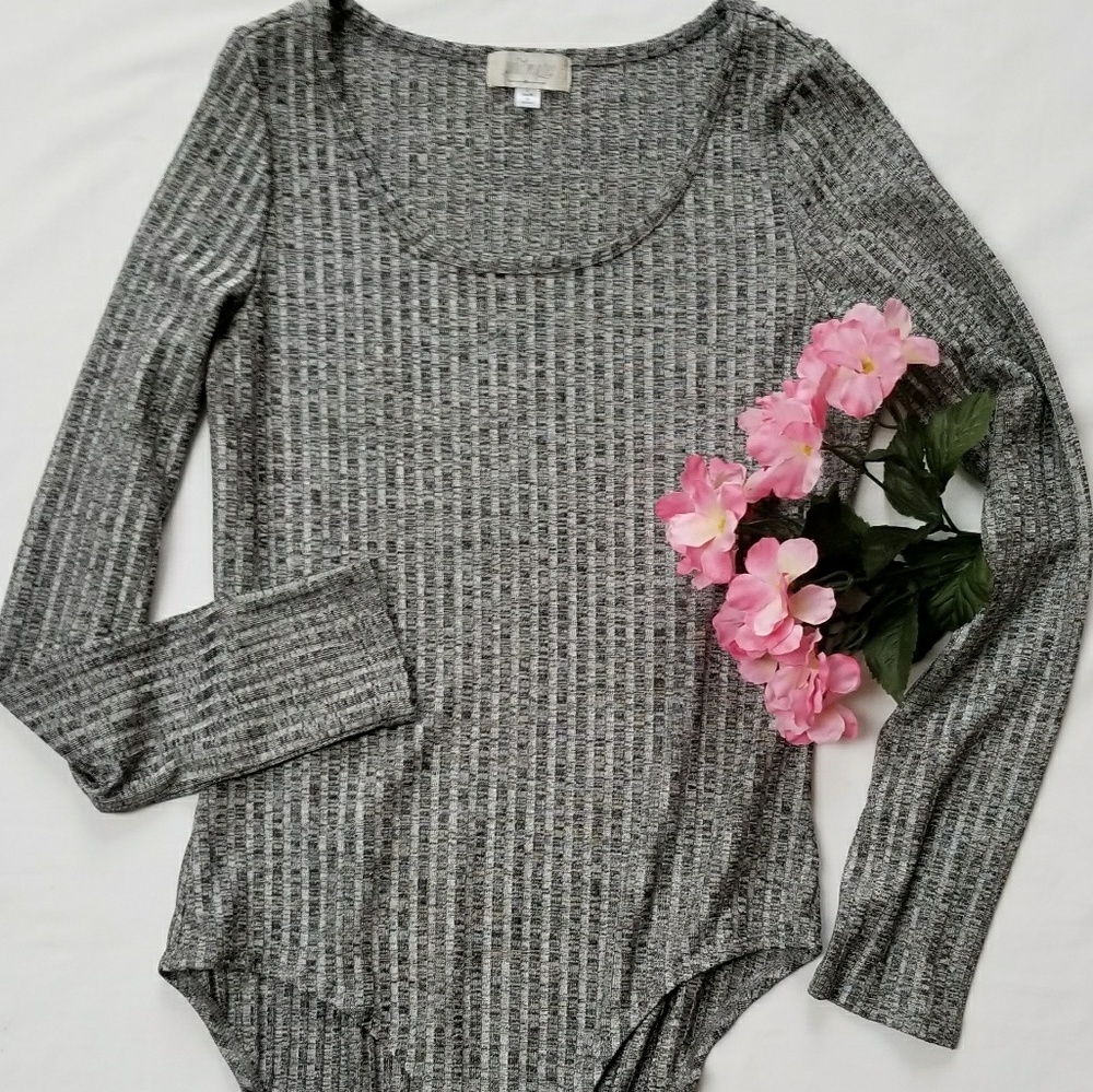 Soulmate Silver metallic long-sleeve  bodysuit